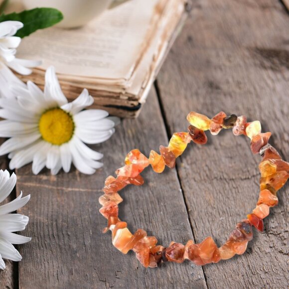 Natural Stone Healing Pure Red Agate Beads Stretch Bracelet Fine Jewelry - Picture 13 of 13